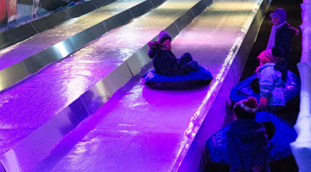 Is it worth queuing for the Ice Slide at Liverpool Ice Festival? www.minitravellers.co.uk