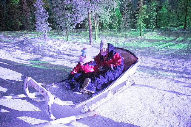 Reindeer ride at Santa's Lapland for Search for Santa Day