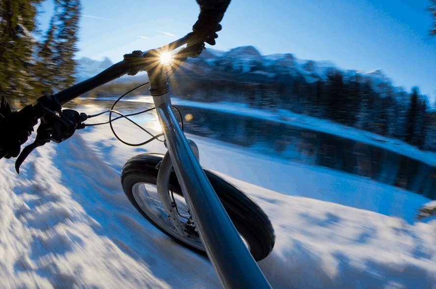 Exploring with all-terrain snow bikes, one of many Winter activity ideas