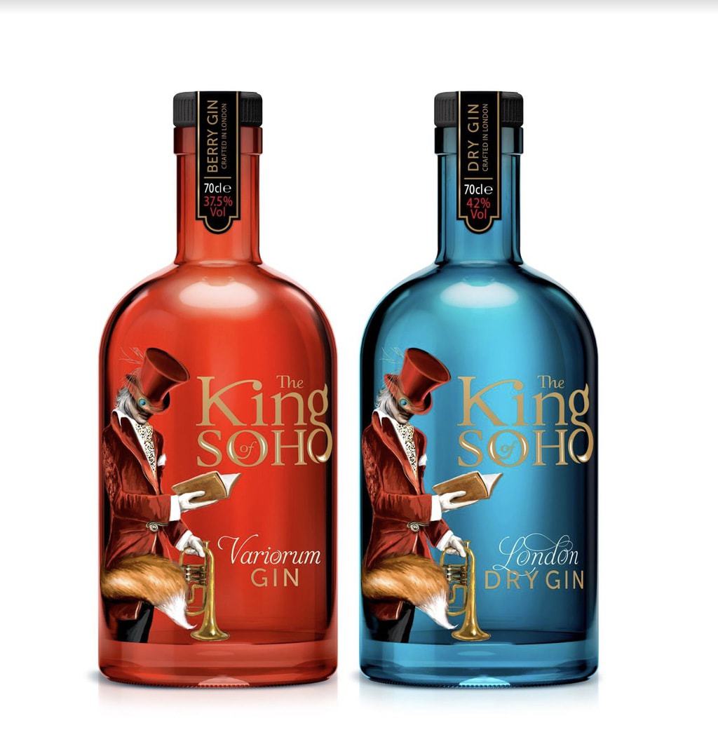 The King of Soho Variorum Gin, is a pink berry edition of the original London Dry; notes of fresh strawberry and floral chamomile perfectly complement the classic juniper and citrus flavours of the original recipe. Crafted in the heart of London The King of Soho London Dry Gin is a super-premium bespoke gin that features no less than 12 botanicals including juniper, grapefruit peel, sweet orange, coriander, angelica root and cassia