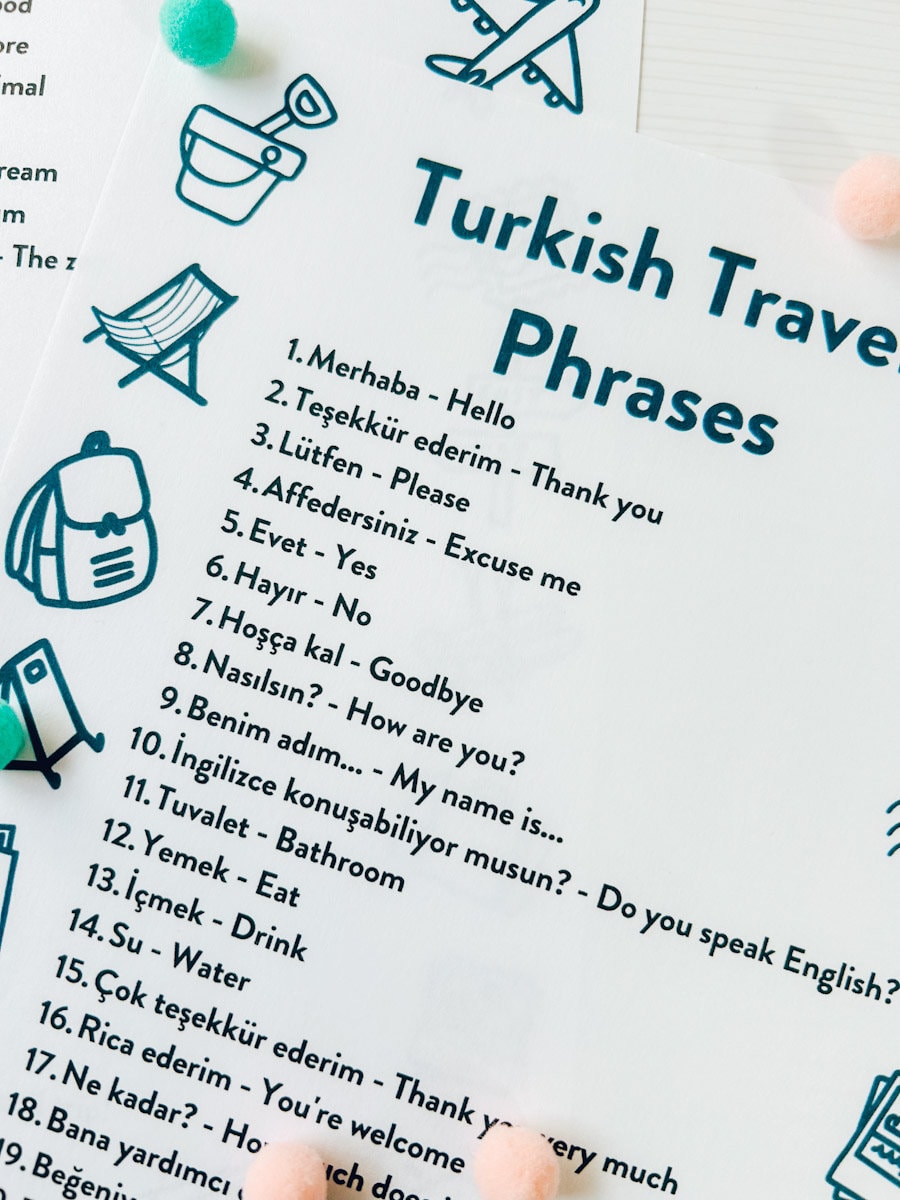 Free PDF Turkish Travel Phrases for Kids