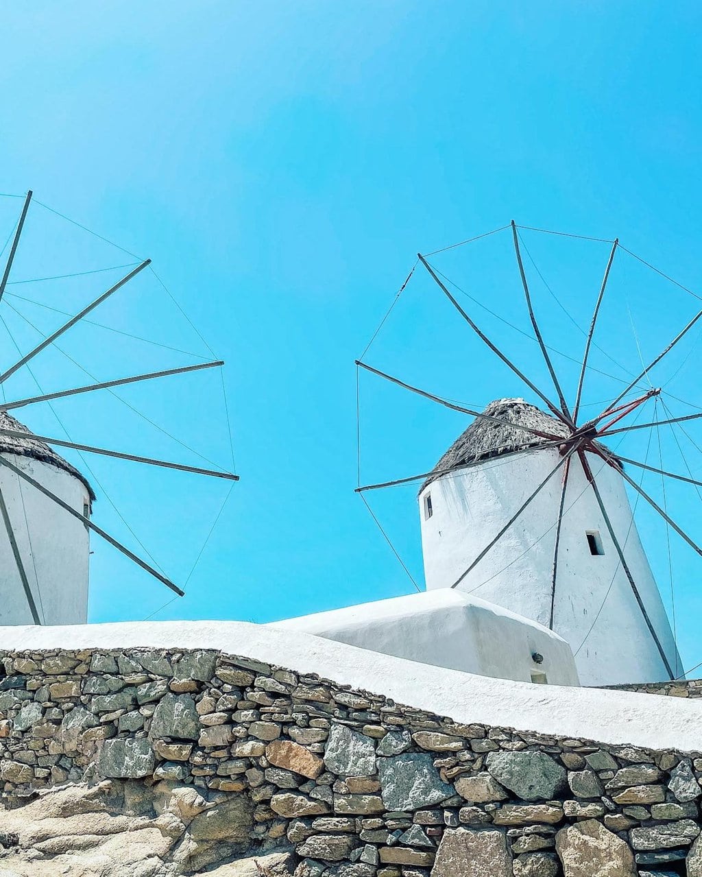 Windmills in Mykonos, you can walk from the cruise port