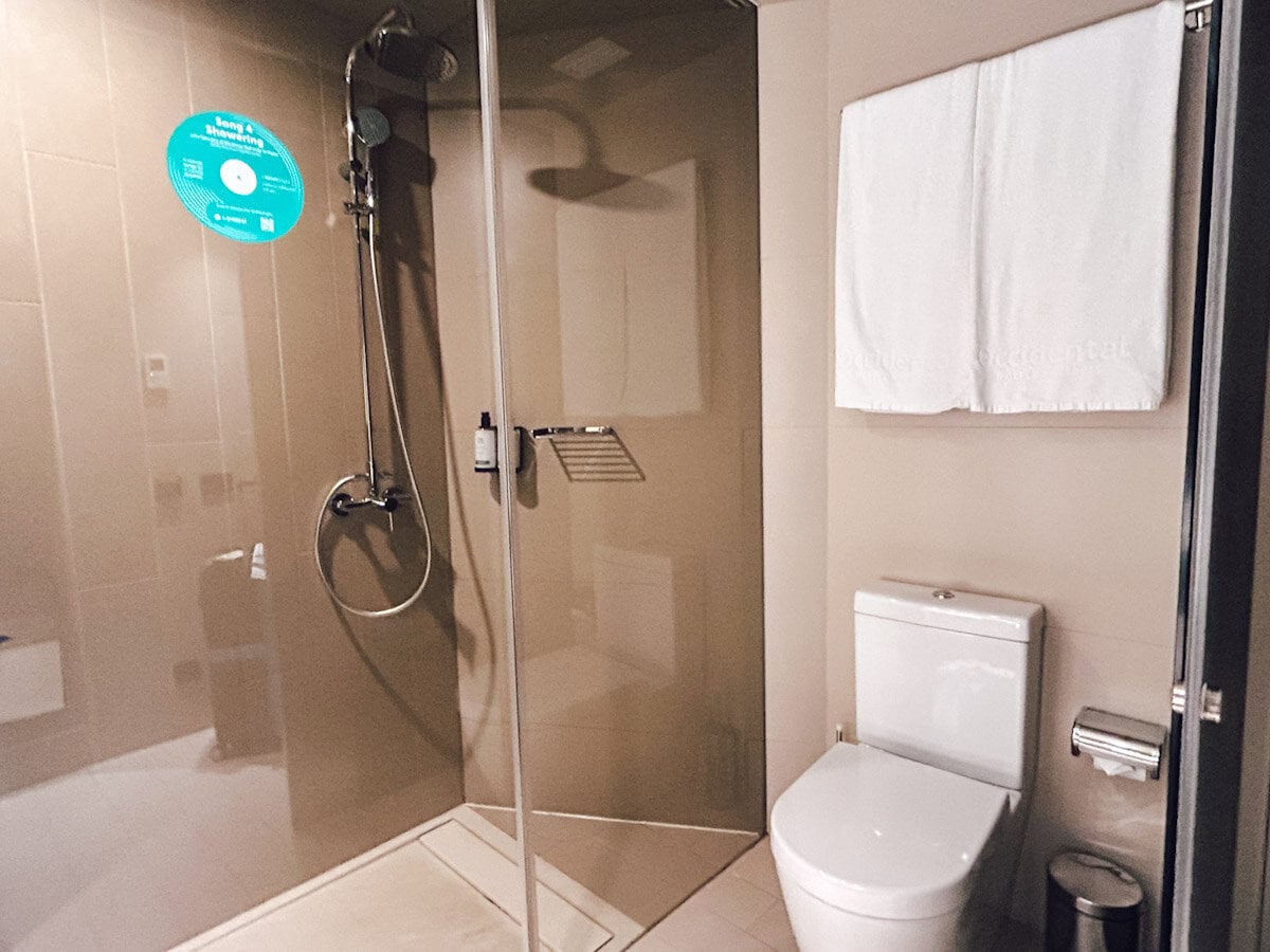 Power shower in the bathroom