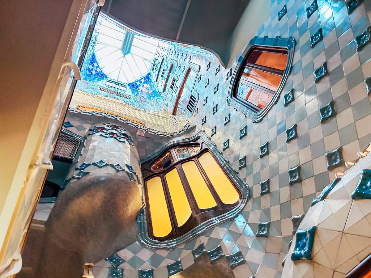 The in Stairway inside Casa Batlló In Barcelona