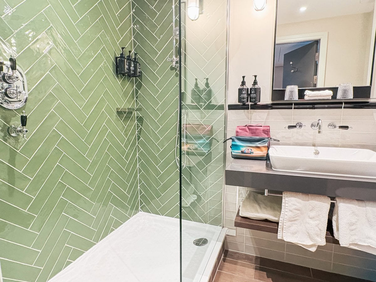 Bathroom with huge showe