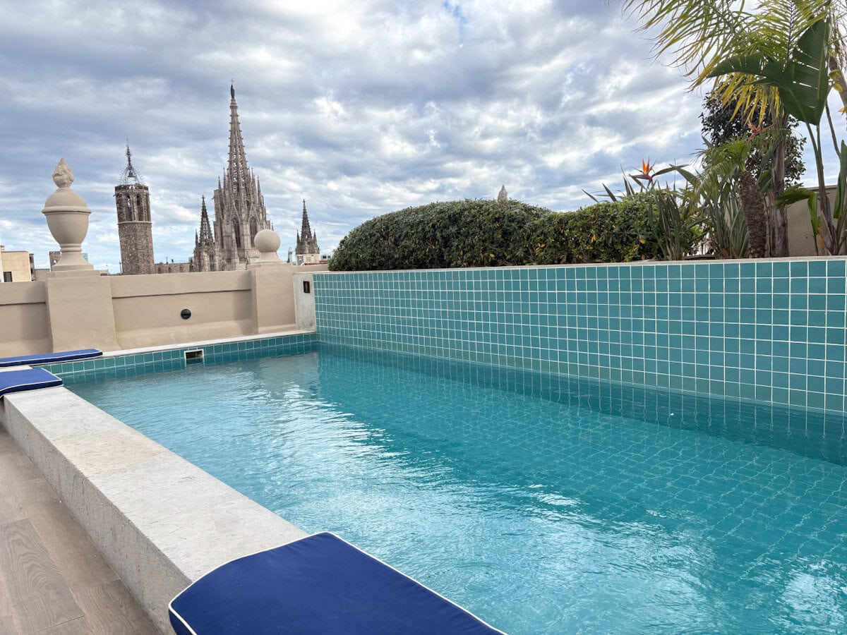 Rooftop pool overlooking the Cathedral