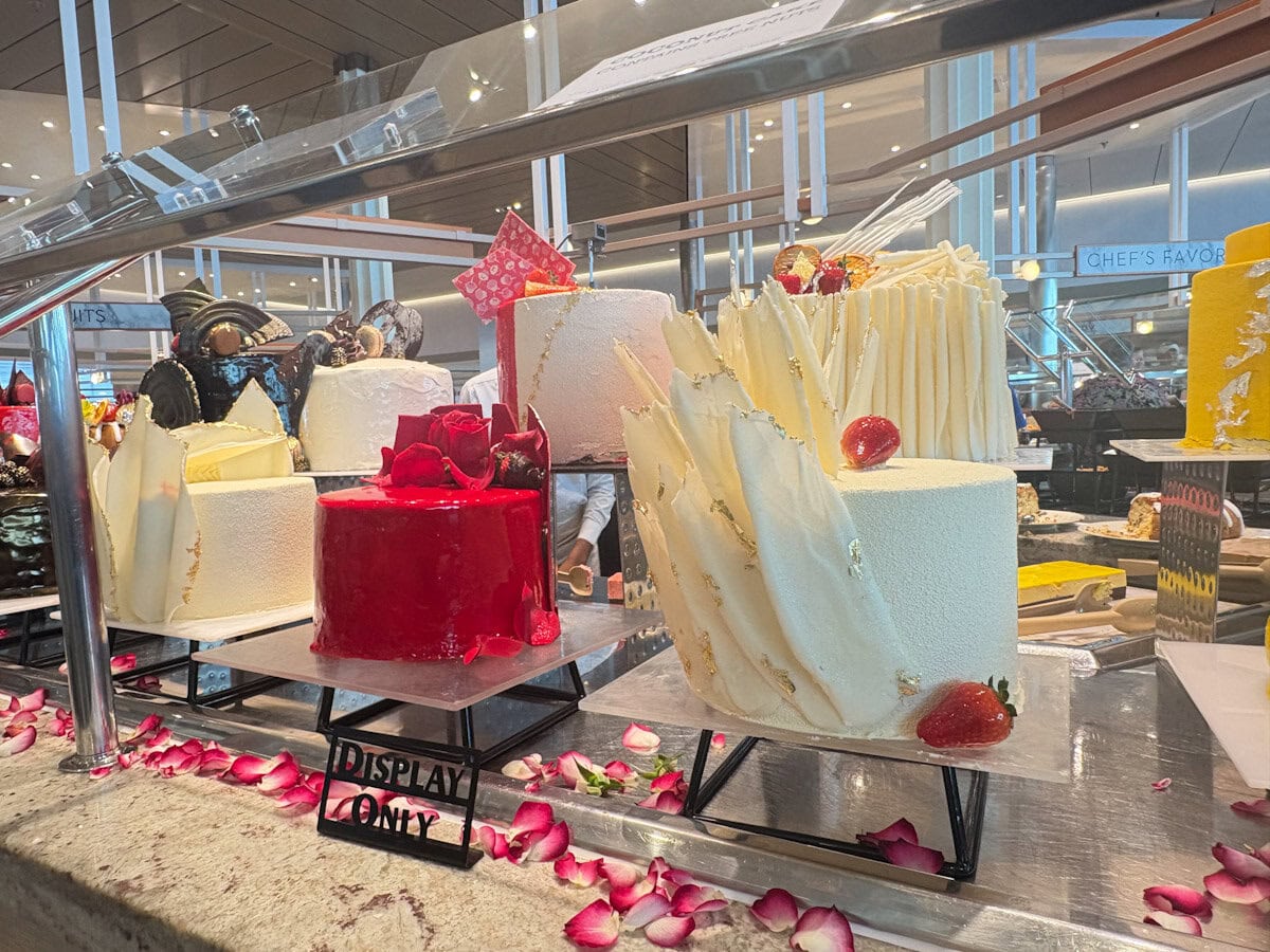 Cake in the buffet restaurant on Celebrity Apex