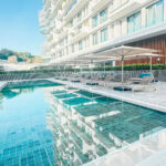 Pool area at Martinhal Oriente Lisbon