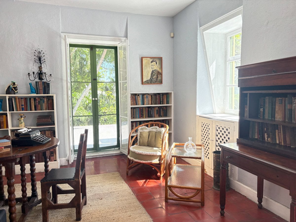 Earnest Hemingways study at this House in Key West
