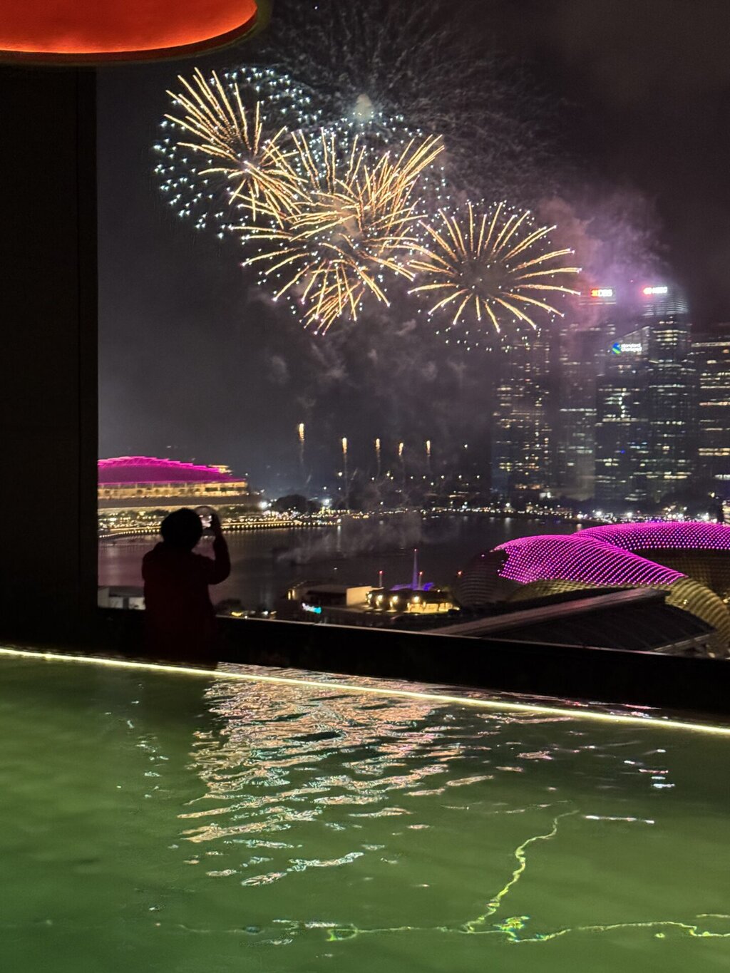 Review: JW Marriott South Beach Singapore – New Year’s Eve Fireworks from the Pool