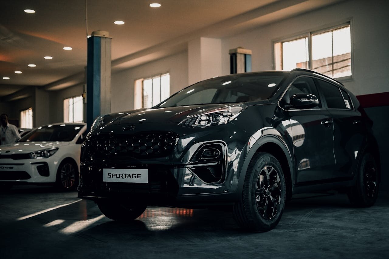 Kia Sportage parked in the car garage, ready for the coming trip