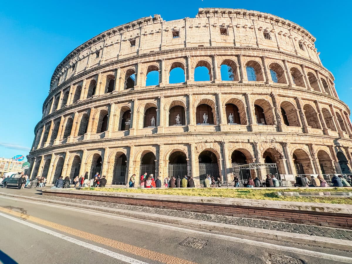 Driving past the Colsseum in Rome