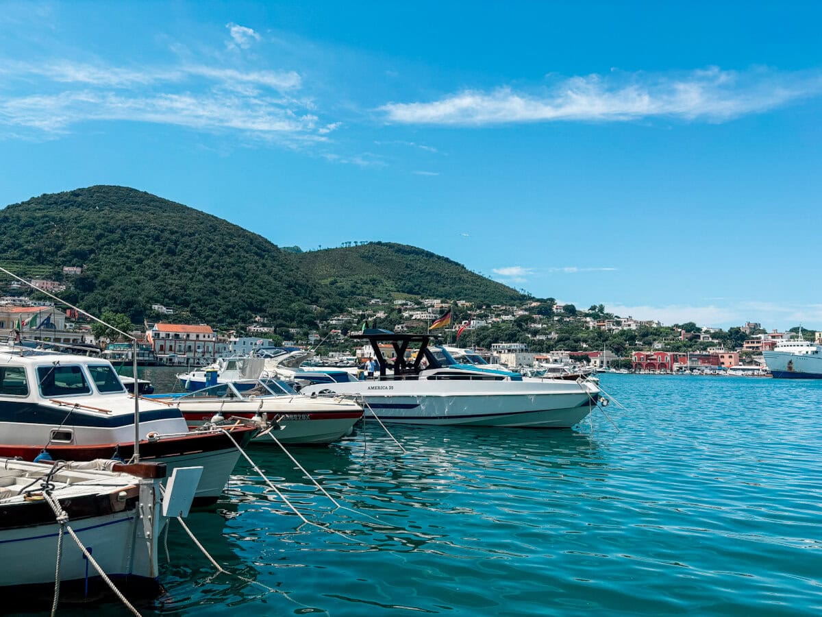 View from the harbour in Ischia